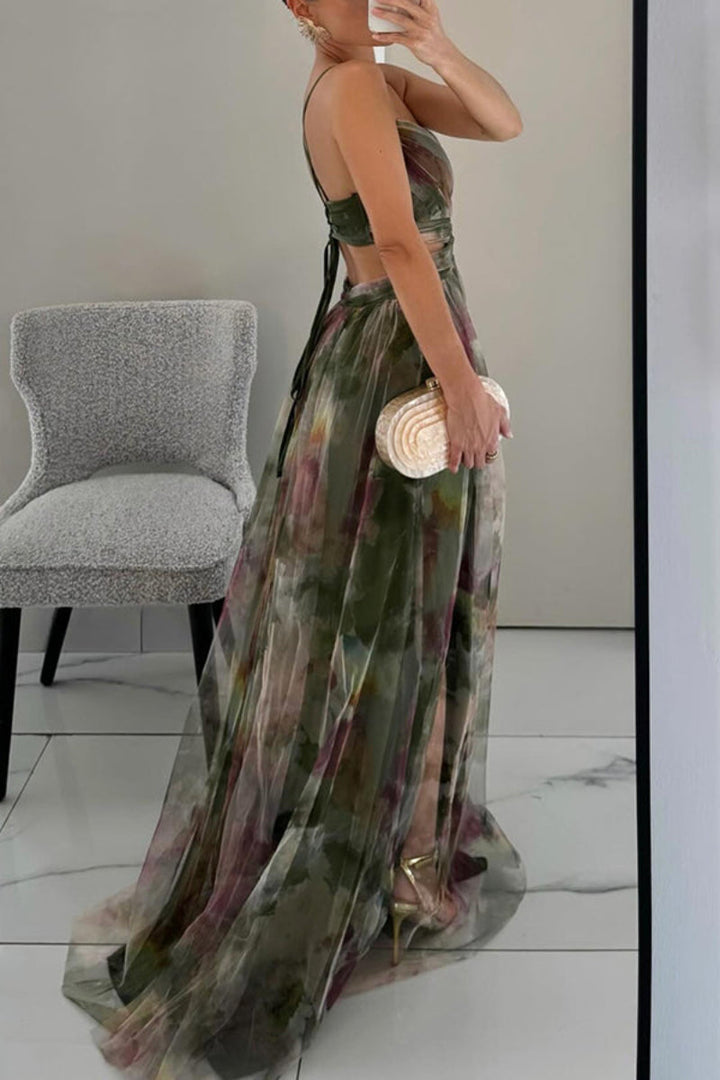 Women’s Floral Wrap Maxi Wedding Guest Dress