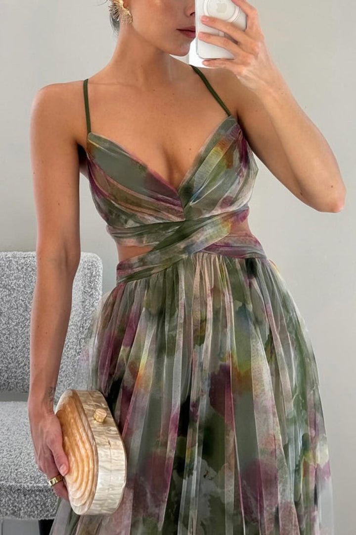 Women’s Floral Wrap Maxi Wedding Guest Dress