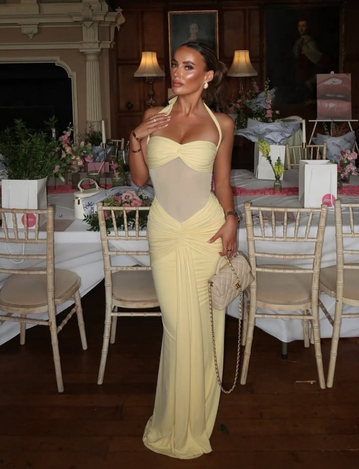 Women’s Halter Maxi Wedding Guest Dress