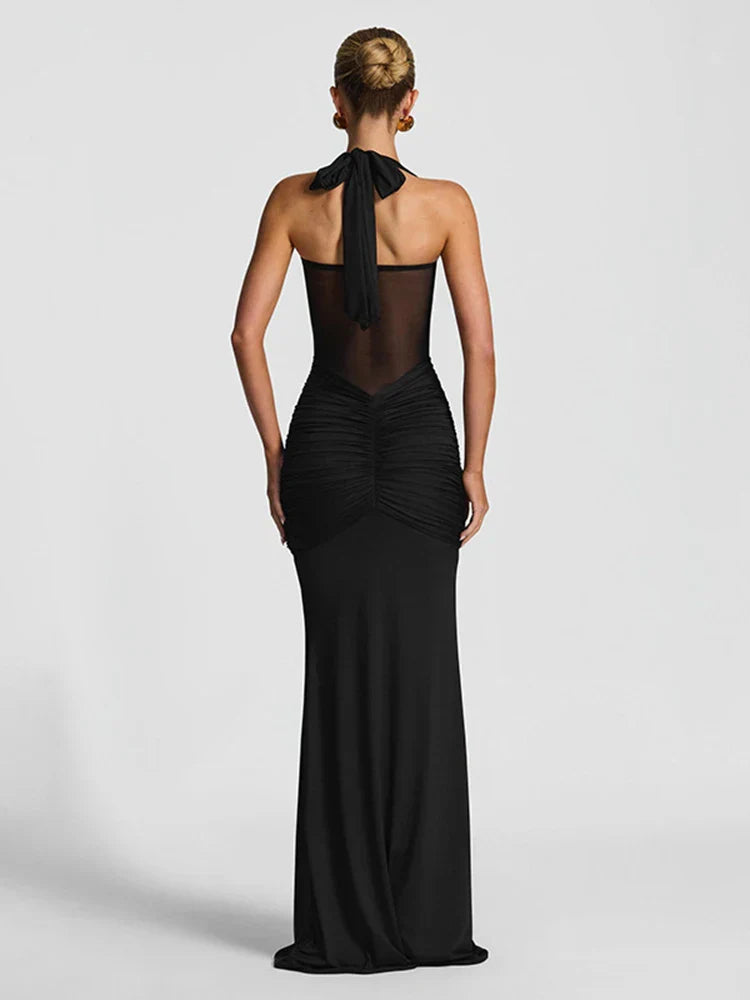 Women’s Halter Maxi Wedding Guest Dress