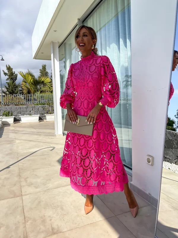Women’s Long Sleeve Midi Wedding Guest Dress