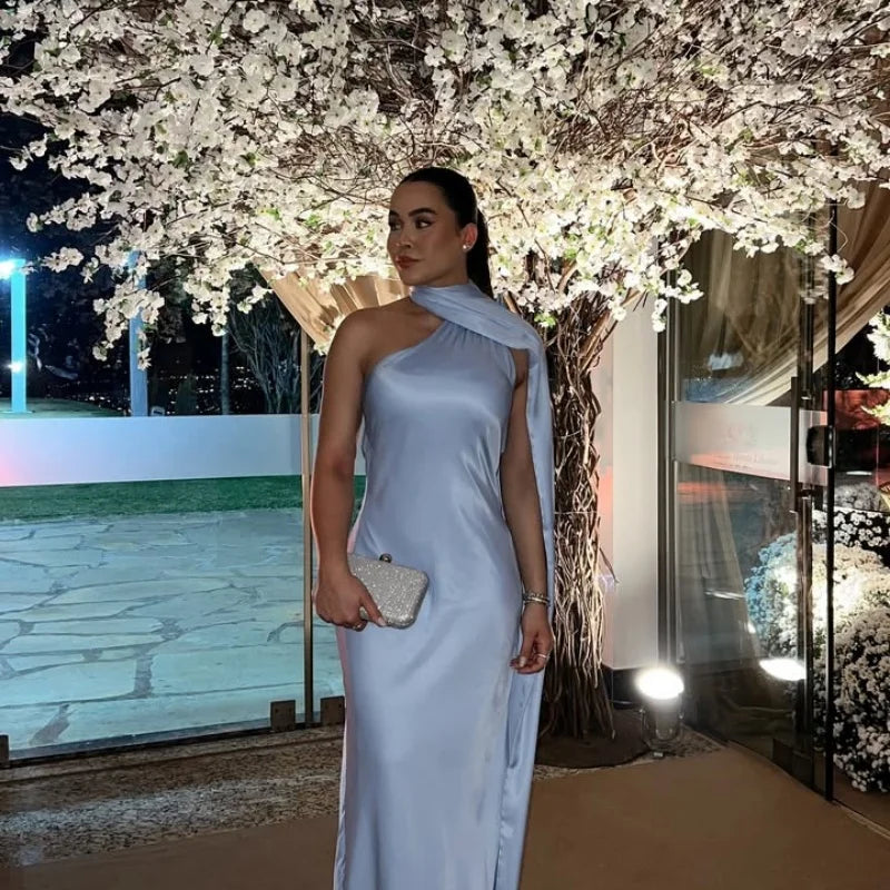Women’s Scarf Neck Maxi Wedding Guest Dress