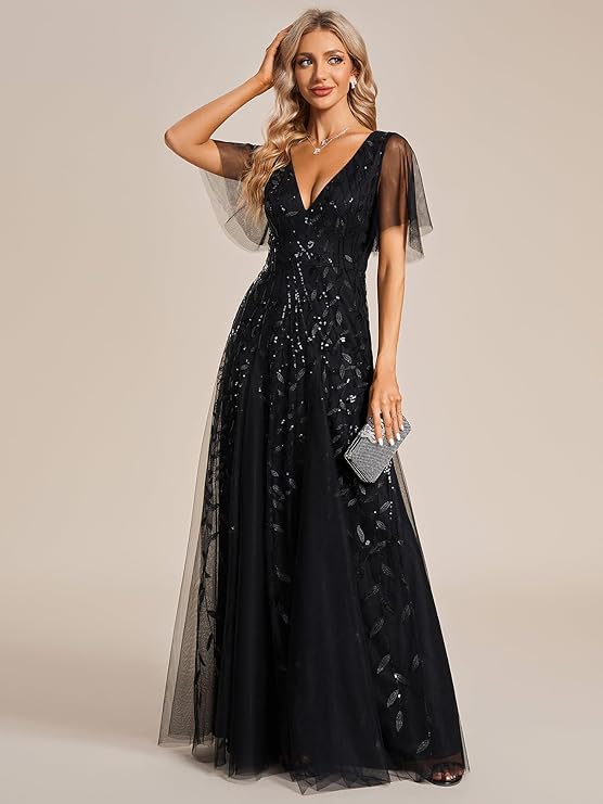 Women’s Sequin Maxi Wedding Guest Dress