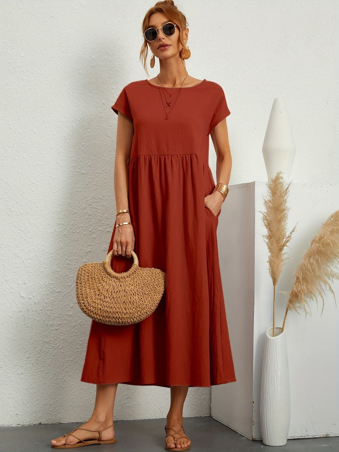 Women’s Short Sleeve Midi Dress