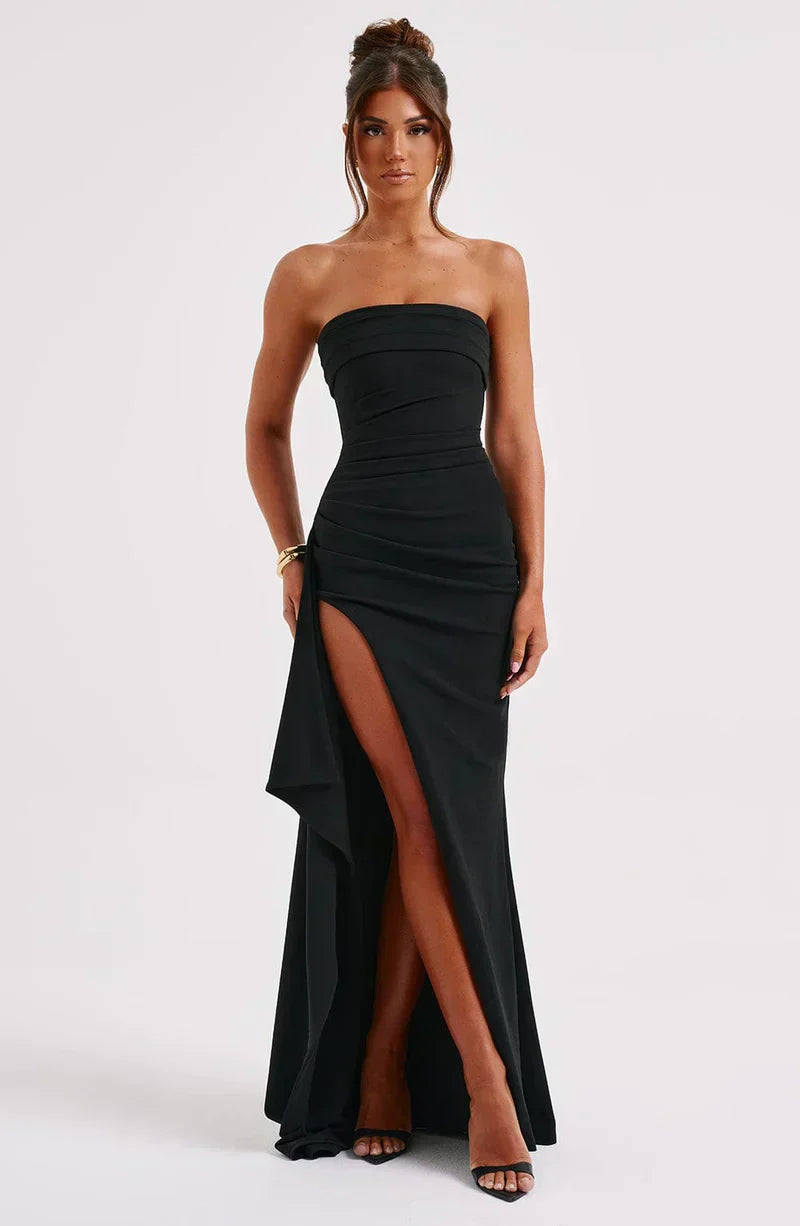Women’s Strapless Maxi Wedding Guest Dress