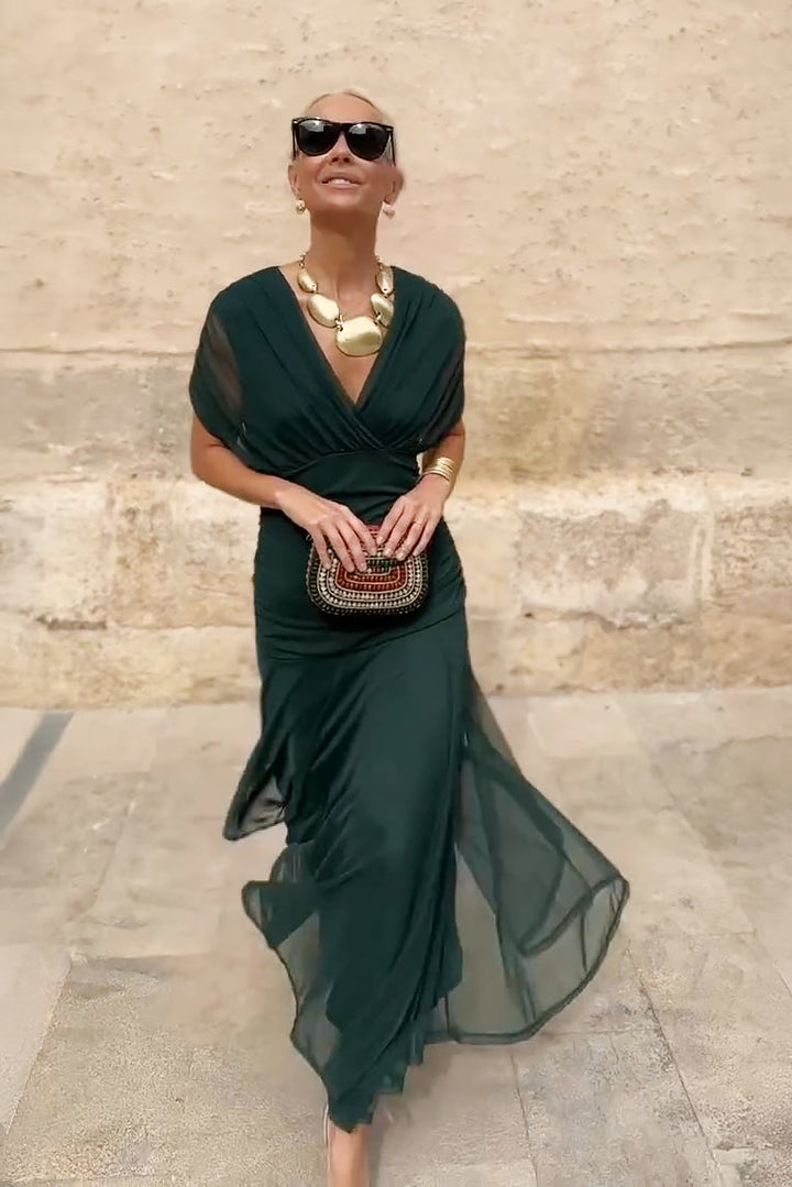 Women’s V-Neck Maxi Wedding Guest Dress