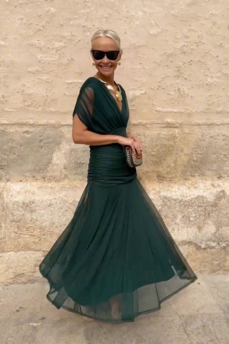 Women’s V-Neck Maxi Wedding Guest Dress