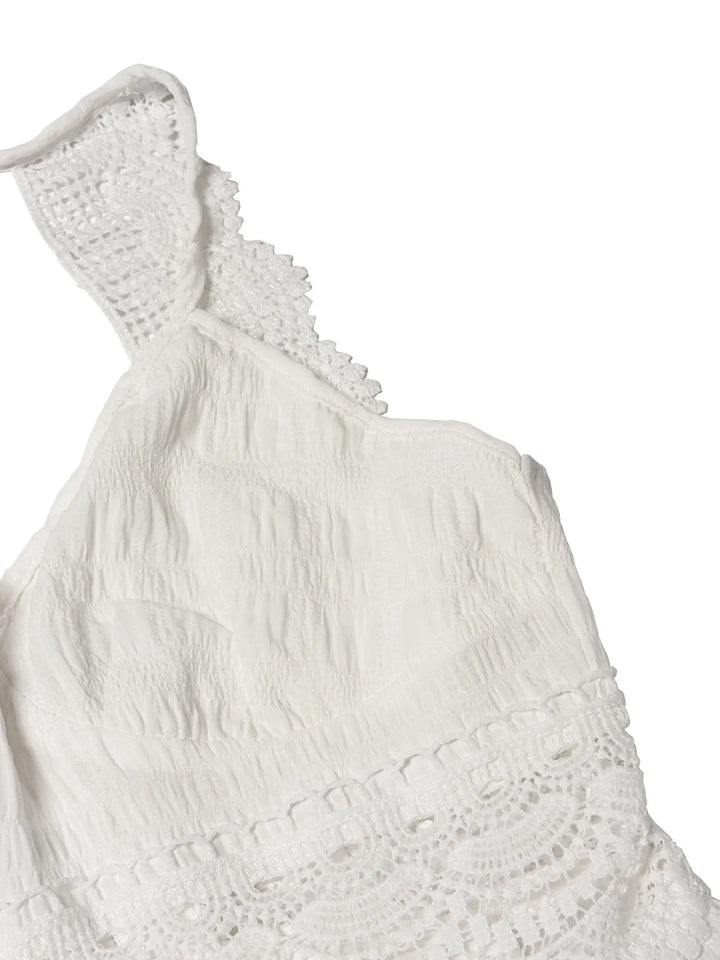 Women's Boho Lace Panel Open Back Sleeveless Maxi Sundress