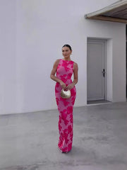 Women’s Floral Sleeveless Maxi Wedding Guest Dress