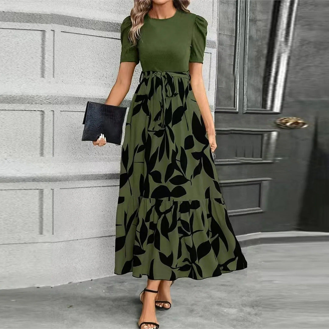 Women’s Floral Tie Waist Maxi Dress