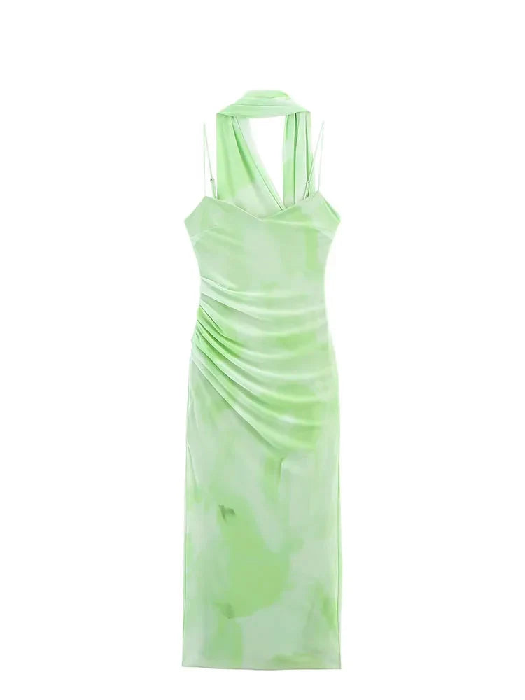 Women’s One Shoulder Stripe Maxi Wedding Guest Dress
