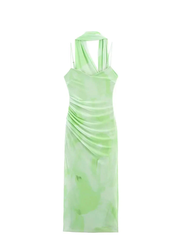 Women’s One Shoulder Stripe Maxi Wedding Guest Dress