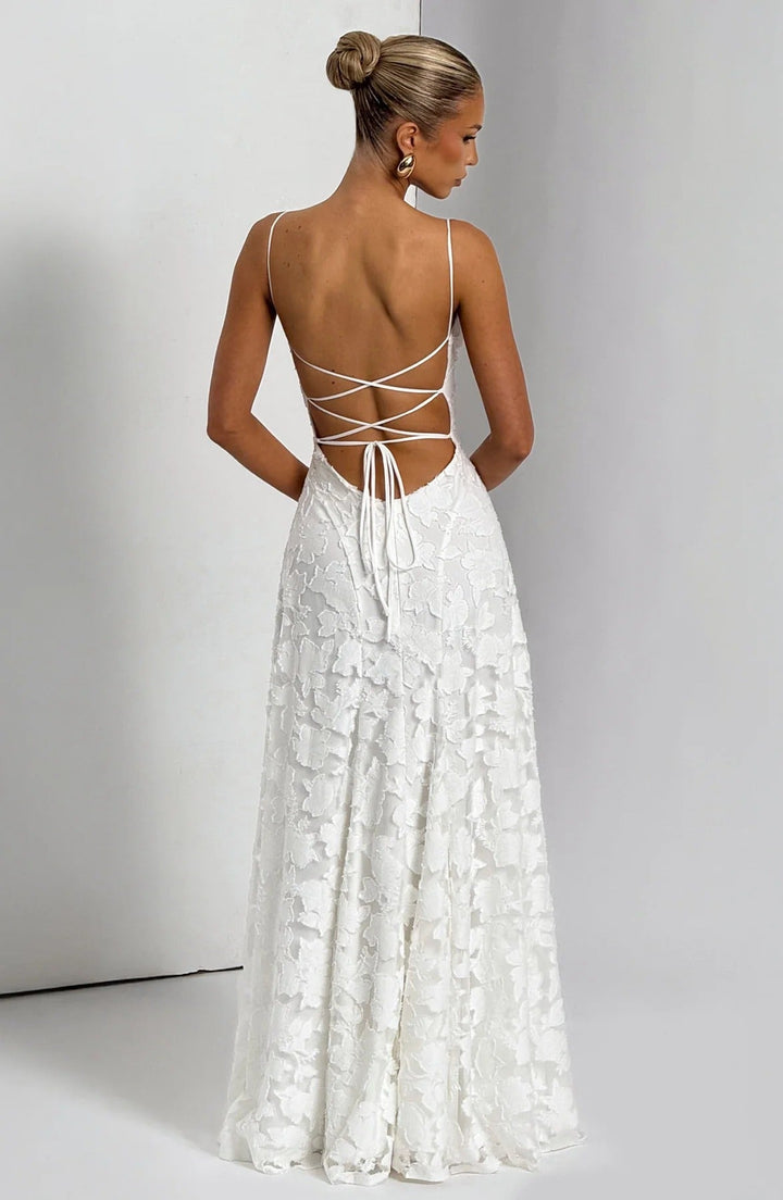 Women’s Spaghetti Strap Cowl Neck Maxi Wedding Guest Dress