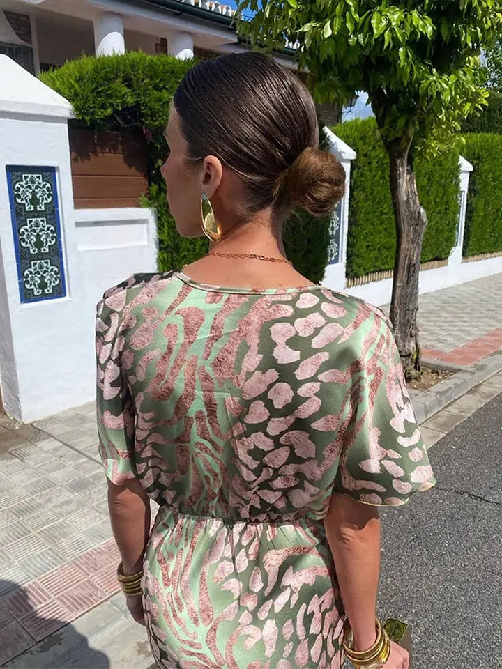 Women’s Twist Front V Neck Maxi Wedding Guest Dress